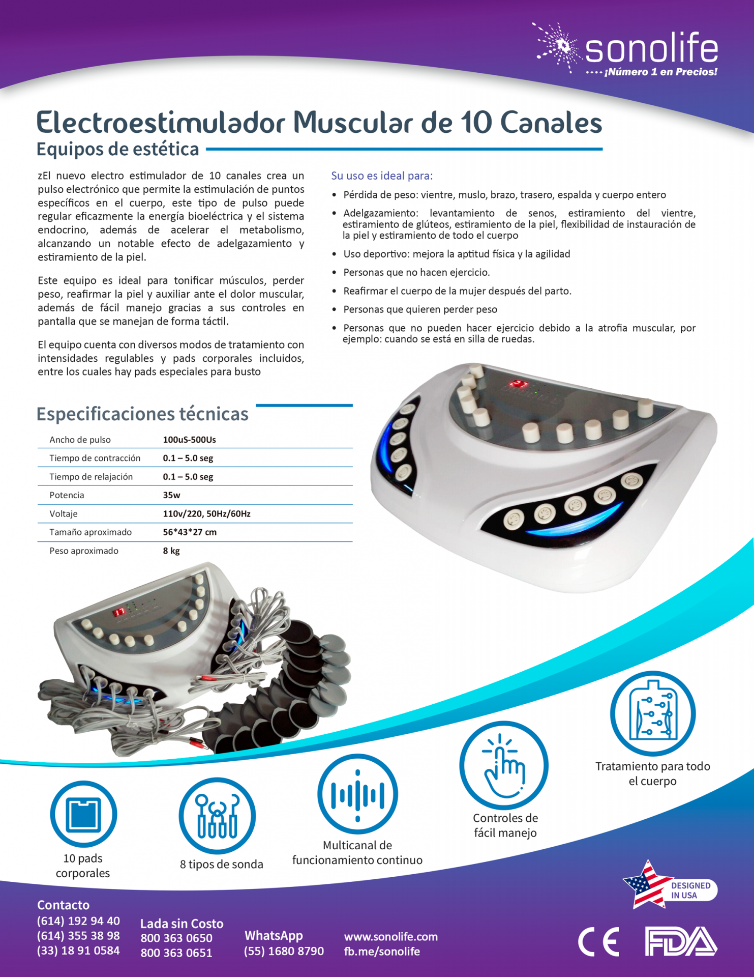 Electro Estimulador Muscular Electroestimulador